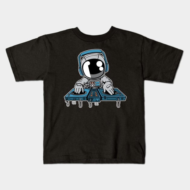 Astronaut Turntable Kids T-Shirt by ArtisticParadigms